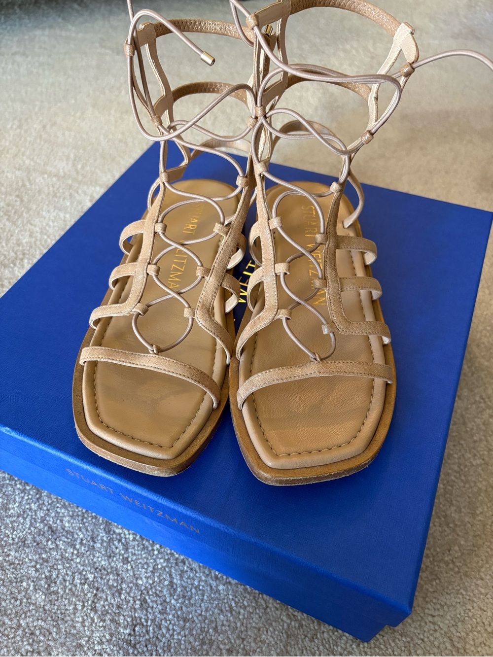 Stuart Weitzman Kora Lace Up Gladiator Sandal